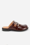 Intentionally Blank Varsity Brogue Mules In Burgundy