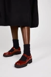 Intentionally Blank Veronica Leather Platform Mary Jane In Tomato