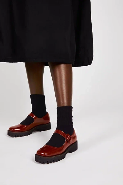 Intentionally Blank Veronica Leather Platform Mary Jane In Tomato
