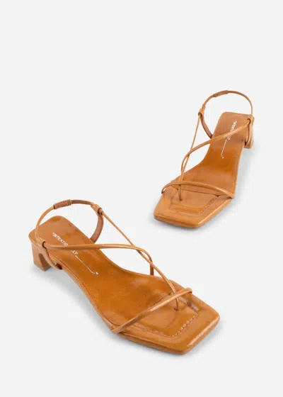 Intentionally Blank Women's Anca Patent Leather Heel Sandal In Toffee In Orange