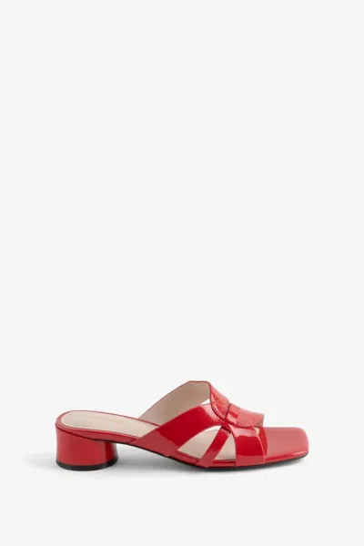 Intentionally Blank Women's Beatrix Heeled Sandal In Cherry In Red