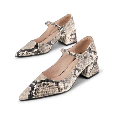 Intentionally Blank Women's Bond Snake Mary Jane Heel-multicolour In Animal Print