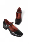 Intentionally Blank Christopher Leather Mary Jane Heel In Black