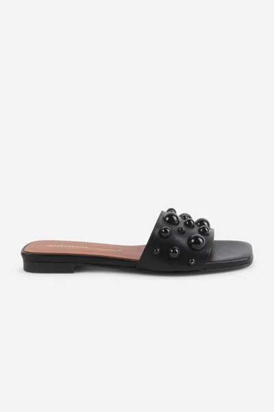 Intentionally Blank Women's Cocktail Leather Slide Sandal In Black