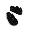 Intentionally Blank Women's Cooper-two Suede Platform Sandal-black In Black