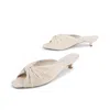 Intentionally Blank Curfew Sandals Cream In Black