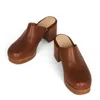 Intentionally Blank Women's Facts Leather Platform Clog In Tan In Brown