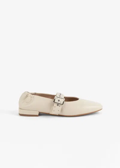 Intentionally Blank Women's Forum Mary Jane Flat In Cream In White