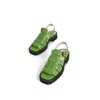Intentionally Blank Haddie Leather Fisherman Sandal In Green