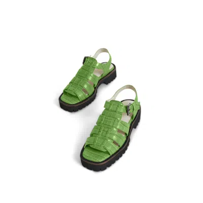 Intentionally Blank Haddie Leather Fisherman Sandal In Apple