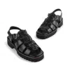 Intentionally Blank Women's Haddie Leather Dad Sandal-black In Black