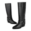 Intentionally Blank Women's Josephine Knee High Biker Boot-black In Black