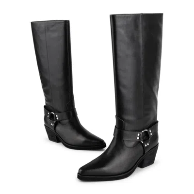 Intentionally Blank Women's Josephine Knee High Biker Boot-black