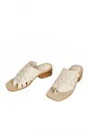 Intentionally Blank Women's Kelly Leather Woven Sandal In Cream In White