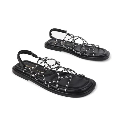 INTENTIONALLY BLANK WOMEN'S LYCHEE ELASTIC SPORT CORD FLAT SANDAL-MULTICOLOR