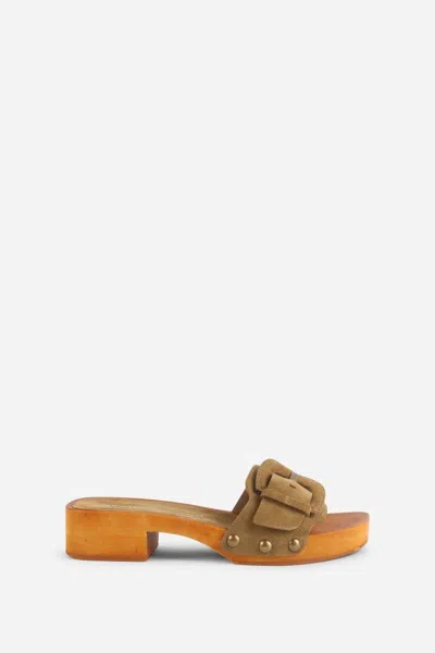 Intentionally Blank Women's Mar Open Toe Clog In Khaki In Green