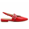 Intentionally Blank Pearl Slingback Natural Sole Ballet Flat In Red
