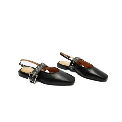 Intentionally Blank Women's Pearl Slingback Ballet Flat-black