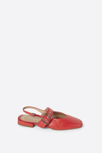 Intentionally Blank Women's Pearl Slingback Ballet Flats In Cherry In Red