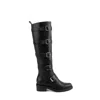 Intentionally Blank Women's Pile Up Knee High Biker Boot-black In Black