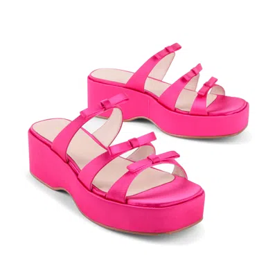 Intentionally Blank Women's Pink / Purple Fuse Platform Bow Sandal-pink & Purple In Pink/purple