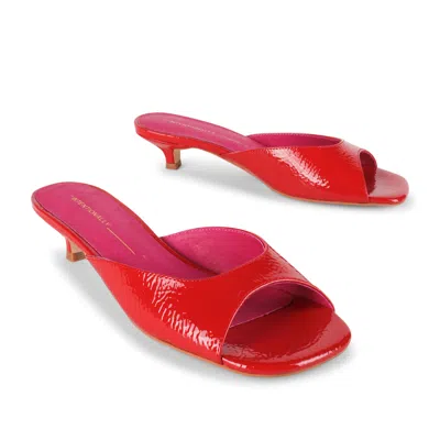 Intentionally Blank Women's Red Cee Kitten Heel Mule