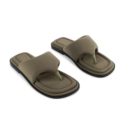 Intentionally Blank Women's Seoul Vegan Neoprene Thong Sandal- Green