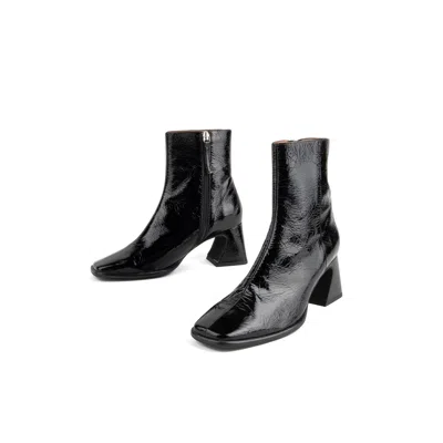 Intentionally Blank Women's Taffy Patent Leather Heeled Boot-black