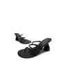 Intentionally Blank Una Strappy Mule Heel In Black, Women's At Urban Outfitters In Black