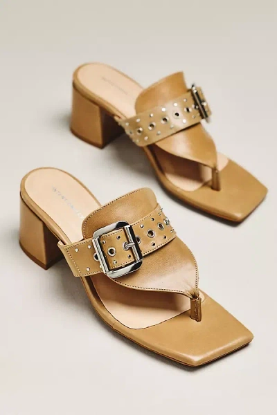 Intentionally Blank Wynona Thong Heels In Brown