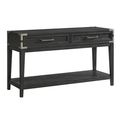 Intercon 52x18 Sofa Table In Weathered Steel