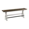 Intercon Backless Bench, Counter Height In Rustic White & French Oak