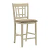 Intercon Bar Stool, 24" Lattice Back In Rustic White & French Oak
