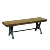 Intercon District Backless Dining Bench With Cast Iron Base