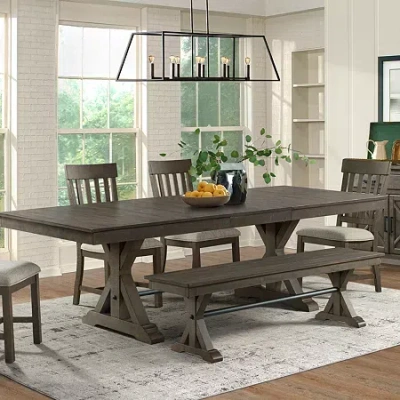 Intercon Incorporated Remington 6-piece Dining Set With Backless Bench In Brown