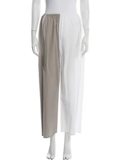 Pre-owned Interior Colorblock Pattern Wide Leg Pants In Neutrals