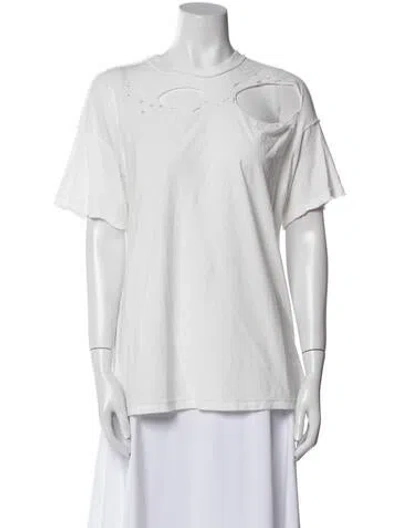 Pre-owned Interior Crew Neck Short Sleeve T-shirt In White