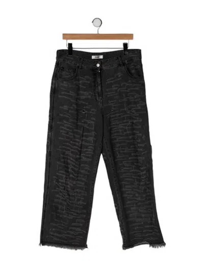 Pre-owned Interior High-rise Straight Leg Jeans In Grey