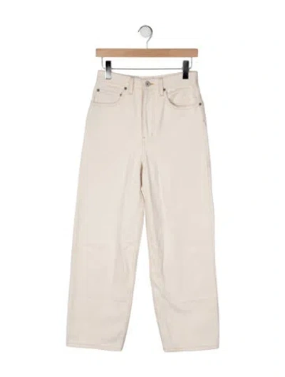 Pre-owned Interior High-rise Straight Leg Jeans In Neutral