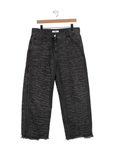 Pre-owned Interior High-rise Wide Leg Jeans In Gray