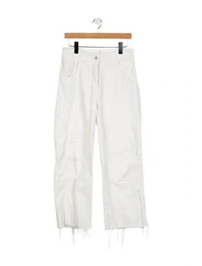 Pre-owned Interior High-rise Wide Leg Jeans In White