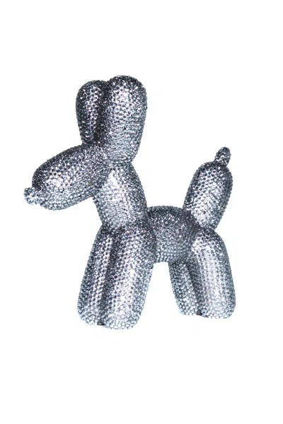 Interior Illusion Plus Interior Illusions Plus Graphite Rhinestone Ceramic Dog Piggy Bank - 10.5" Tall In Blue