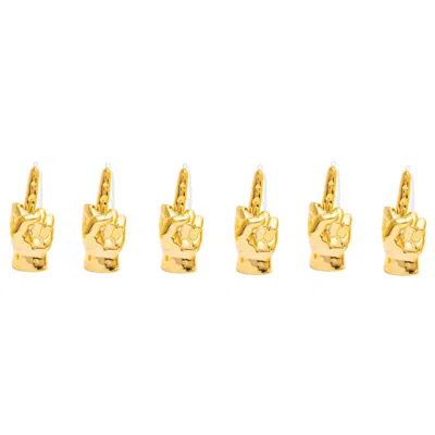 Interior Illusion Plus Interior Illusions Plus Holiday Middle Finger Hand Ornaments - 4" Tall (6 Npack) In Pattern