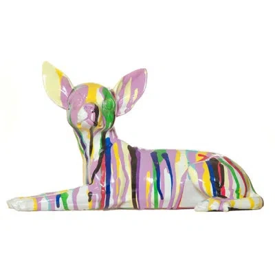 Interior Illusions Graffiti Chihuahua Dog Laying - 11" Long In Graffiti,multi-color