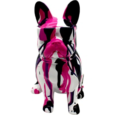 Interior Illusions Pink Graffiti French Bulldog Art Sculpture In Multi