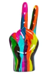 Interior Illusions Plus Graffiti Peace Sign Tabletop In Graffiti/multi-color