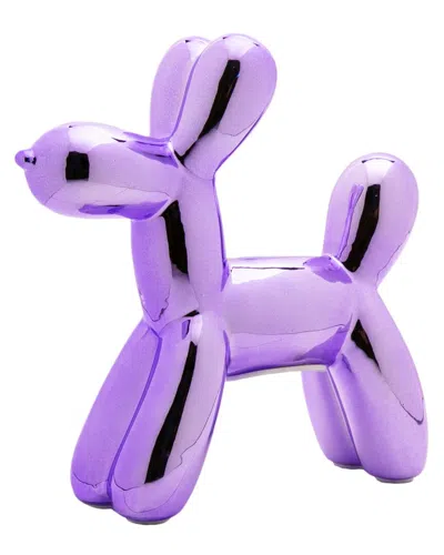 Interior Illusions Plus Lavender Mini Balloon Dog Bank In Purple