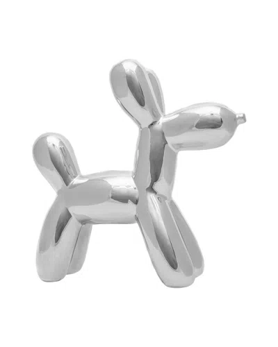 Interior Illusions Plus Mini Balloon Dog Bank In Silver