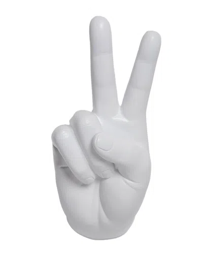 Interior Illusions Plus Peace Hand Wall Mount In White