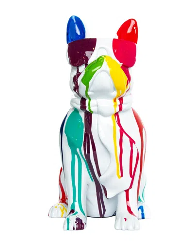 Interior Illusions Plus White Expressionist Dog With Glasses In Multi